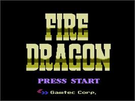 Title screen of Fire Dragon on the Nintendo NES.