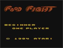 Title screen of Food Fight on the Nintendo NES.