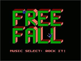 Title screen of Free Fall on the Nintendo NES.