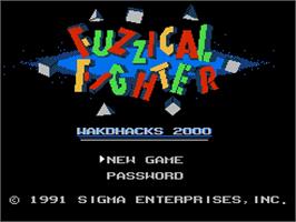 Title screen of Fuzzical Fighter on the Nintendo NES.
