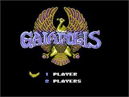 Title screen of Gaiapolis on the Nintendo NES.