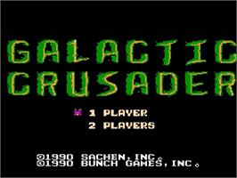 Title screen of Galactic Crusader on the Nintendo NES.