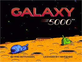 Title screen of Galaxy 5000: Racing in the 51st Century on the Nintendo NES.