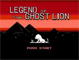 Title screen of Ghost Lion on the Nintendo NES.