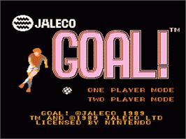 Title screen of Goal on the Nintendo NES.