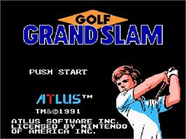 Title screen of Golf Grand Slam on the Nintendo NES.