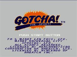 Title screen of Gotcha! The Sport on the Nintendo NES.