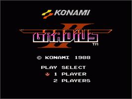 Title screen of Gradius II - GOFER no Yabou on the Nintendo NES.