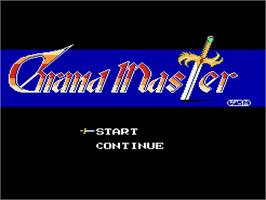 Title screen of Grand Master on the Nintendo NES.