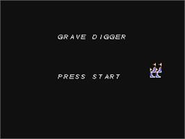 Title screen of Gravedigger on the Nintendo NES.