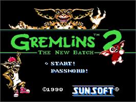 Title screen of Gremlins 2 - The New Batch on the Nintendo NES.