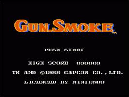 Title screen of Gun.Smoke on the Nintendo NES.
