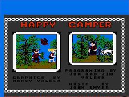 Title screen of Happy Camper on the Nintendo NES.