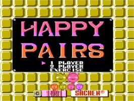 Title screen of Happy Pairs on the Nintendo NES.