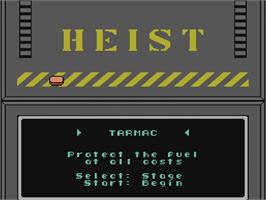 Title screen of Heist on the Nintendo NES.