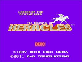 Title screen of Heracles No Eikou - Toujin Makyouden on the Nintendo NES.