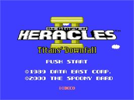 Title screen of Heracles No Eikou 2 - Titan No Metsubou on the Nintendo NES.