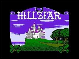 Title screen of Hillsfar on the Nintendo NES.