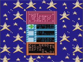 Title screen of Hot Dance 2020 on the Nintendo NES.