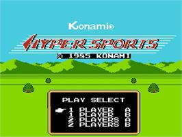 Title screen of Hyper Sports on the Nintendo NES.