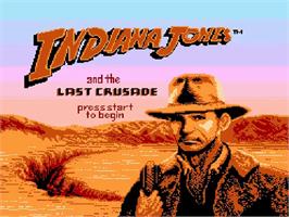 Title screen of Indiana Jones and the Last Crusade (Ubisoft) on the Nintendo NES.
