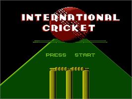 Title screen of International Cricket on the Nintendo NES.