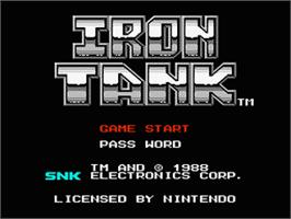 Title screen of Iron Tank: The Invasion of Normandy on the Nintendo NES.