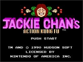 Title screen of Jackie Chan's Action Kung Fu on the Nintendo NES.
