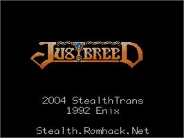 Title screen of Just Breed on the Nintendo NES.