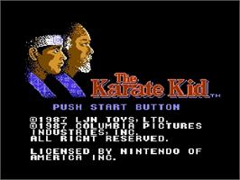 Title screen of Karate Kid, The on the Nintendo NES.