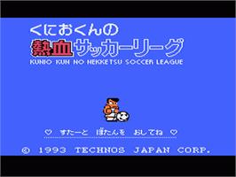 Title screen of Kunio-kun no Nekketsu Soccer League on the Nintendo NES.