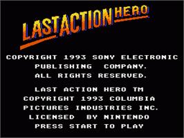 Title screen of Last Action Hero on the Nintendo NES.