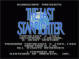 Title screen of Last Starfighter on the Nintendo NES.