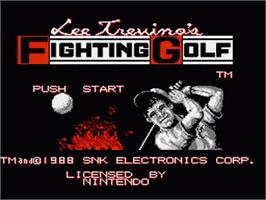 Title screen of Lee Trevino's Fighting Golf on the Nintendo NES.