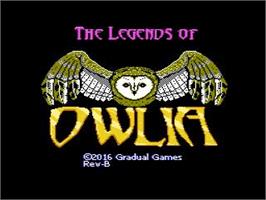 Title screen of Legends of Owlia, The on the Nintendo NES.