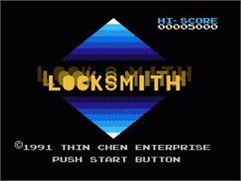 Title screen of Locksmith on the Nintendo NES.