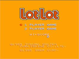 Title screen of Lot Lot on the Nintendo NES.