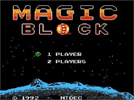 Title screen of Magic Block on the Nintendo NES.