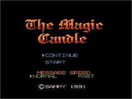 Title screen of Magic Candle, The on the Nintendo NES.