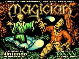 Title screen of Magician on the Nintendo NES.