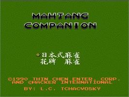 Title screen of Mahjang Companion on the Nintendo NES.