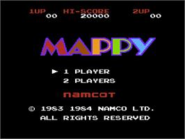 Title screen of Mappy on the Nintendo NES.