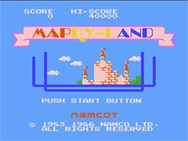 Title screen of Mappy Land on the Nintendo NES.