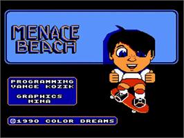Title screen of Menace Beach on the Nintendo NES.
