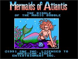Title screen of Mermaids Of Atlantis - The Riddle Of The Magic Bubble on the Nintendo NES.