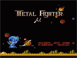 Title screen of Metal Fighter on the Nintendo NES.