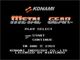 Title screen of Metal Gear on the Nintendo NES.