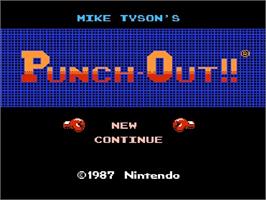 Title screen of Mike Tyson's Punch-Out!! on the Nintendo NES.