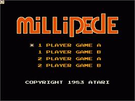 Title screen of Millipede on the Nintendo NES.