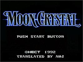 Title screen of Moon Crystal on the Nintendo NES.